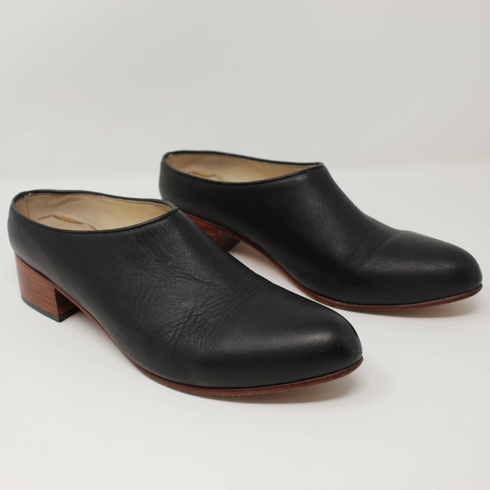 Nisolo Sofia Mules Black Leather Sz 7.5 Clogs